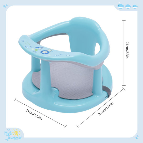 DALELEE Portable Baby Bath Tub Ring Seat w Backrest for 6 18